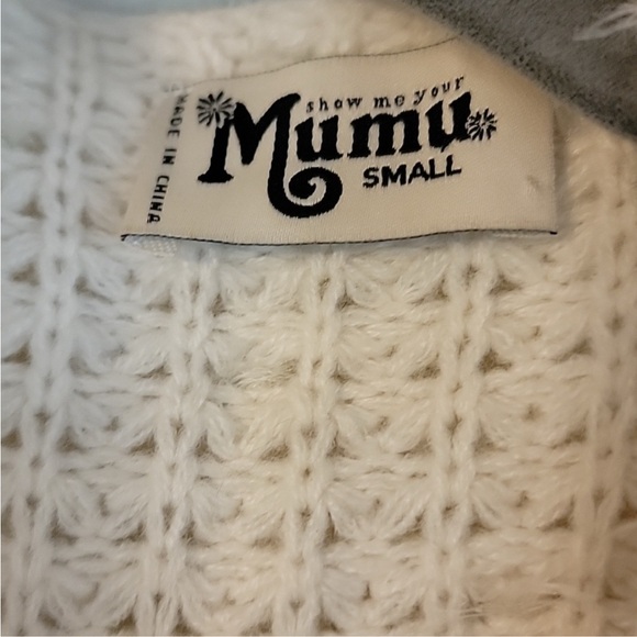 Show me you MUMU shaggy Ivory Cardigan sz small - Picture 7 of 10